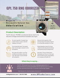 GPL 750 RNG product sales sheet